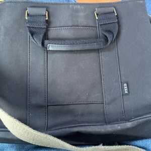 Black Crossbody Tote Bag with Top Handles